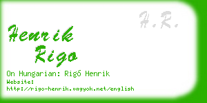 henrik rigo business card
