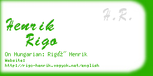 henrik rigo business card
